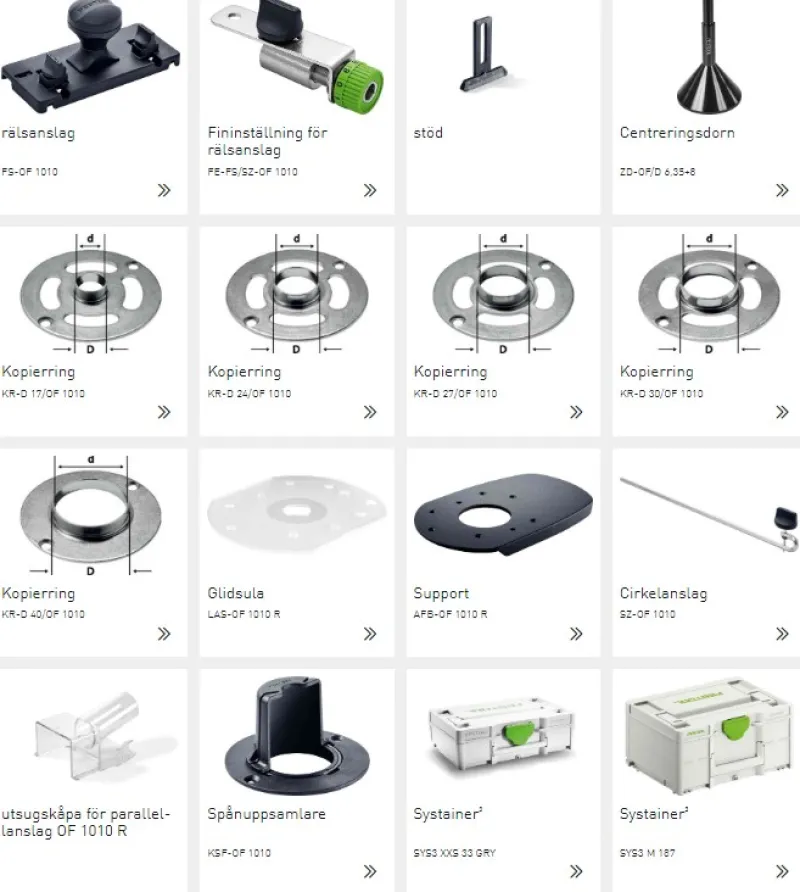 Festool Tillbehörsset ZS-OF 1010 M| Fräsa|Frässtål