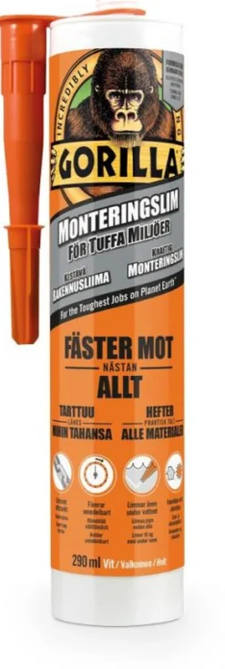 Thomee Gorilla Monteringslim 290 ml patron| Smörj , Rengörning, Lim Och Tejp