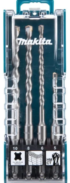 MAKITA Hammarborrsats 2-skär SDS-PLUS 4-delar (2-pack)| Borr Och Borrsatser