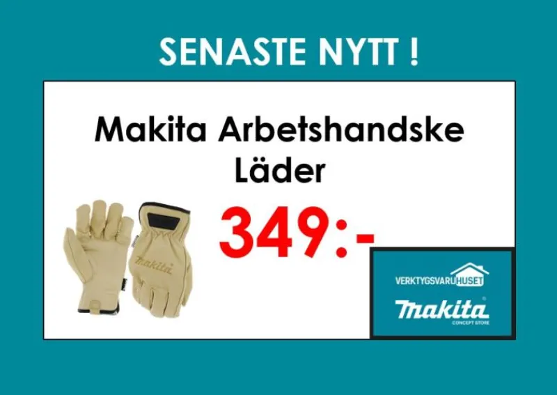 MAKITA Arbetshandske, läder| Handskar|Skyddsutrustning