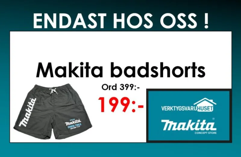 MAKITA Badshorts • SVARTA| Makita - Limited Edition|Makita Kläder