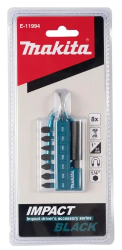 MAKITA Black Bitssats 25mm • 8-delar| Bits Och Bitssatser