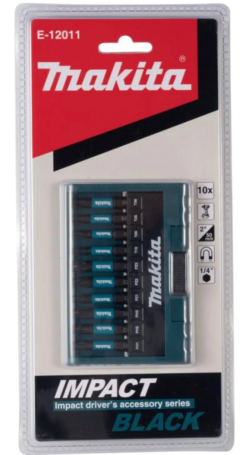 MAKITA Black Bitssats 50mm • 10-delar| Bits Och Bitssatser