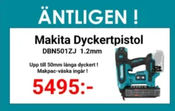 MAKITA DBN501ZJ Dyckertpistol 18 volt| Dyckert- Stiftpistoler|Nytt Från Makita!