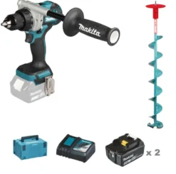 MAKITA DDF492RTJ Borrskruvdragare 18V + Isborrpaket steel| Borr - Skruvdragare