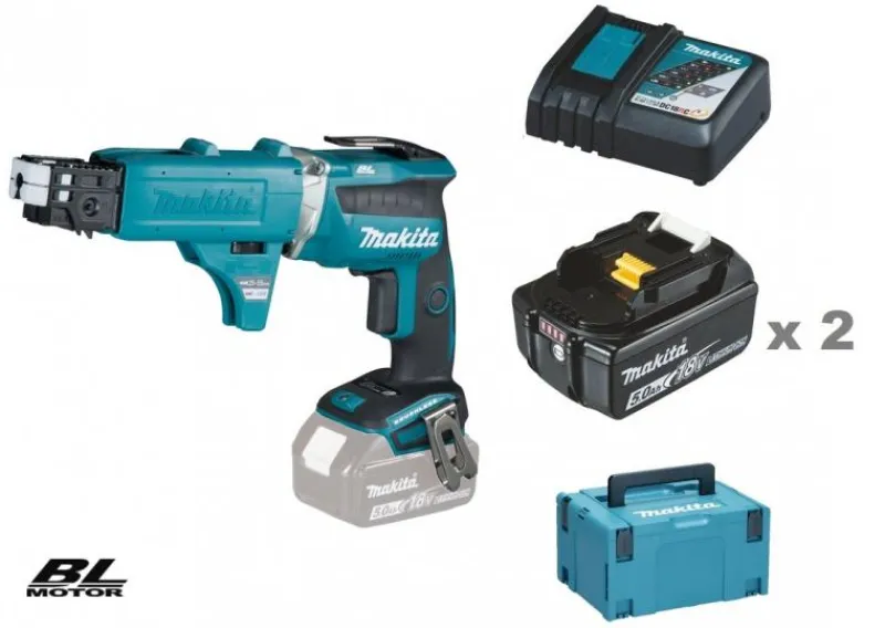 MAKITA DFS452TJX2 Gipsautamat 18V komplett| Borr - Skruvdragare