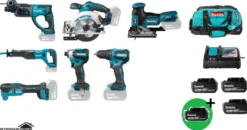 MAKITA DLX6141G PLUS Combokit 7 st maskiner & väska +1st extra 5,0Ah-batteri-på-köpet! Värde 995:-| Combokit