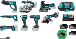 MAKITA DLX6141G PlusPlus Combokit 8 st maskiner & väska +1st extra 5,0Ah-batteri-på-köpet! Värde 995:-| Combokit
