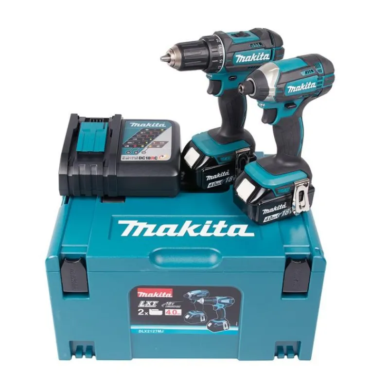 MAKITA DLX2127MJ Combokit 4,0 Ah komplett| Slagskruvdragare|Borr - Skruvdragare