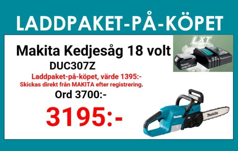MAKITA DUC307Z Kedjesåg 18V (30cm)| Motorsågar-Kedjesågar