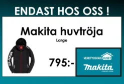 MAKITA Huvtröja • Anjo Japan • stl Large| Makita Merchandise Artiklar|Makita Kläder