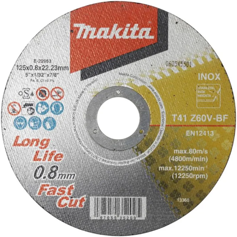 MAKITA kapskiva 125x0,8 mm • Metall / Rostfritt| Kap- Slipskivor