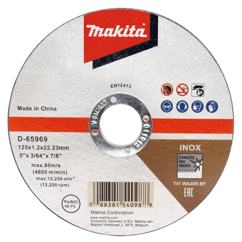 MAKITA kapskiva 125x1,0mm • Metall / Rostfritt| Kap- Slipskivor