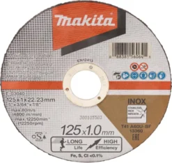 MAKITA kapskiva 125x1,0mm • Metall / Rostfritt| Kap- Slipskivor