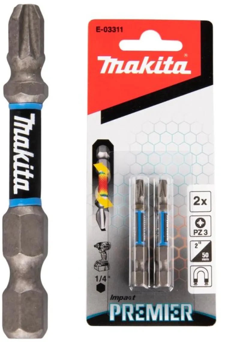 MAKITA Premier Bits PZ3 • 50mm • 2st| Bits Och Bitssatser