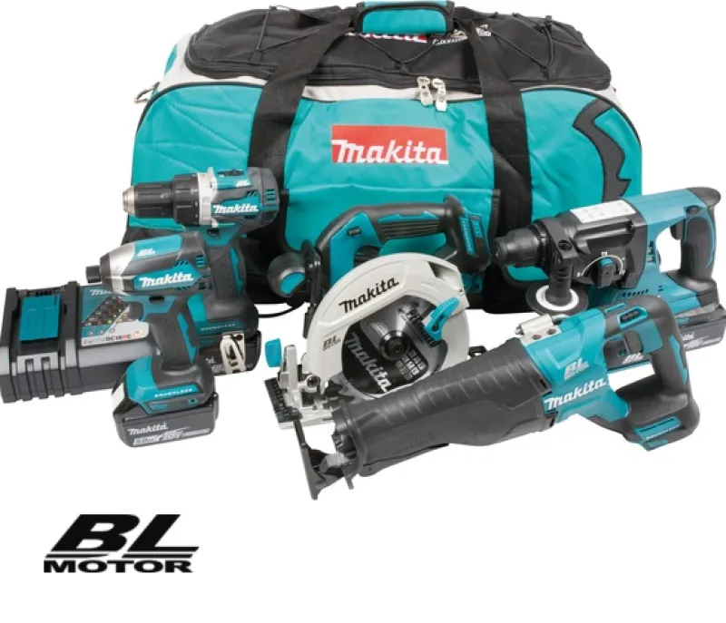 MAKITA Stora byggmästarpaketet(20 st maskiner+radio+lampa+väskor).| Combokit
