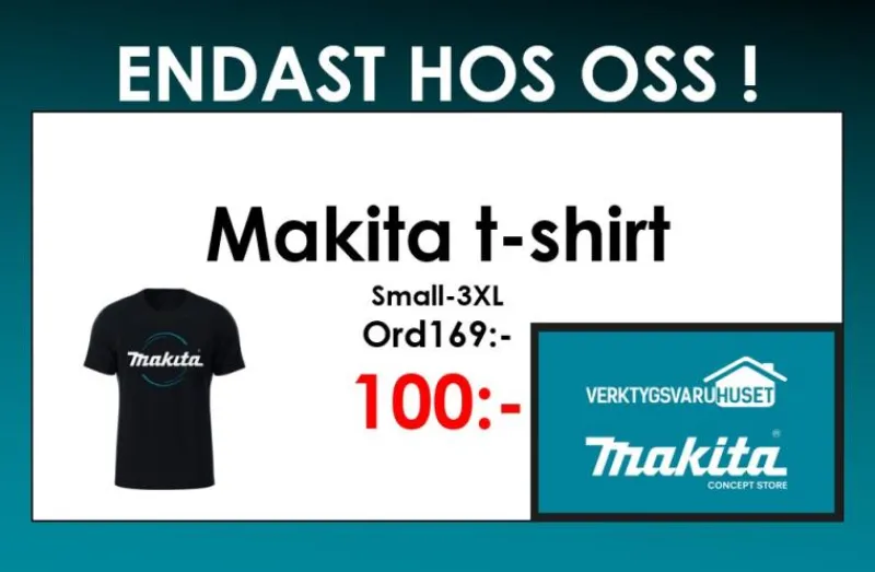 MAKITA T-Shirt svart| Makita Merchandise Artiklar|Makita Kläder