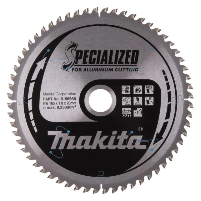 MAKITA Sågklinga Aluminium 165x20x1,8 60T Specialized| Sågklinga Cirkelsågar, Sänksågar