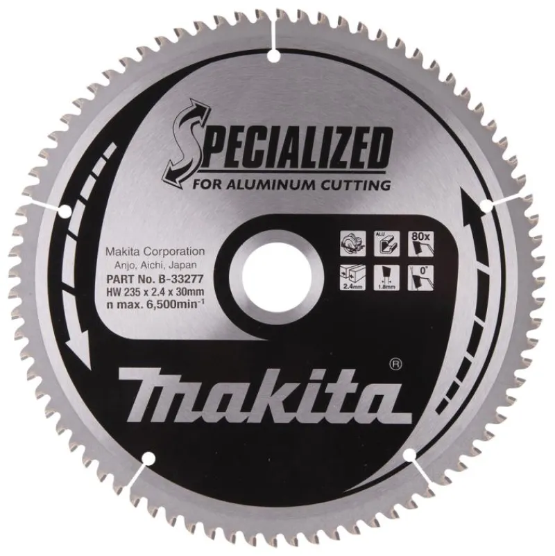 MAKITA Sågklinga Aluminium 235x30x2,4 80T Specialized| Sågklingor För Metallcirkelsågar
