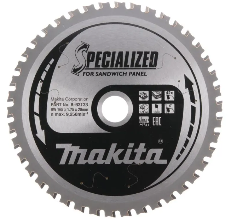 MAKITA Sågklinga Sandwich 165x20x1,7542T Specialized| Sågklinga Cirkelsågar, Sänksågar
