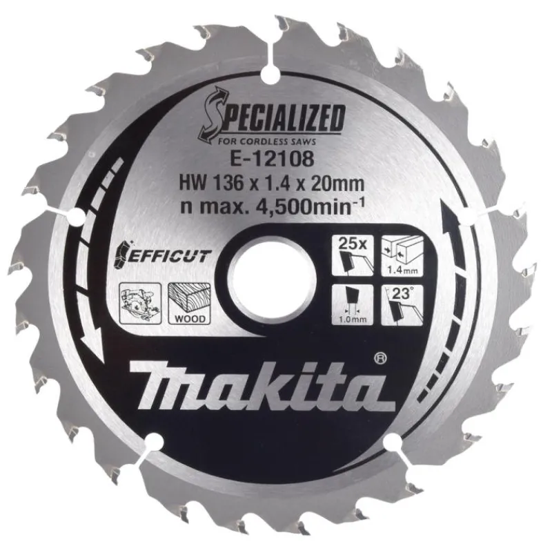 MAKITA Sågklinga Trä 136x20x1,4 25T Effficut| Sågklinga Cirkelsågar, Sänksågar