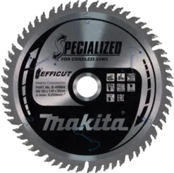 MAKITA Sågklinga Trä 165x20x1,85 60T Efficut| Sågklinga Cirkelsågar, Sänksågar|Sågklingor Klyv-, Kap- Och Gersågar