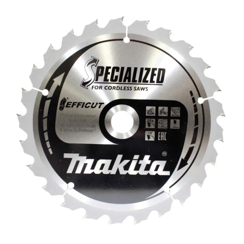MAKITA Sågklinga Trä 190x20x1,85 25T Efficut| Sågklingor Klyv-, Kap- Och Gersågar