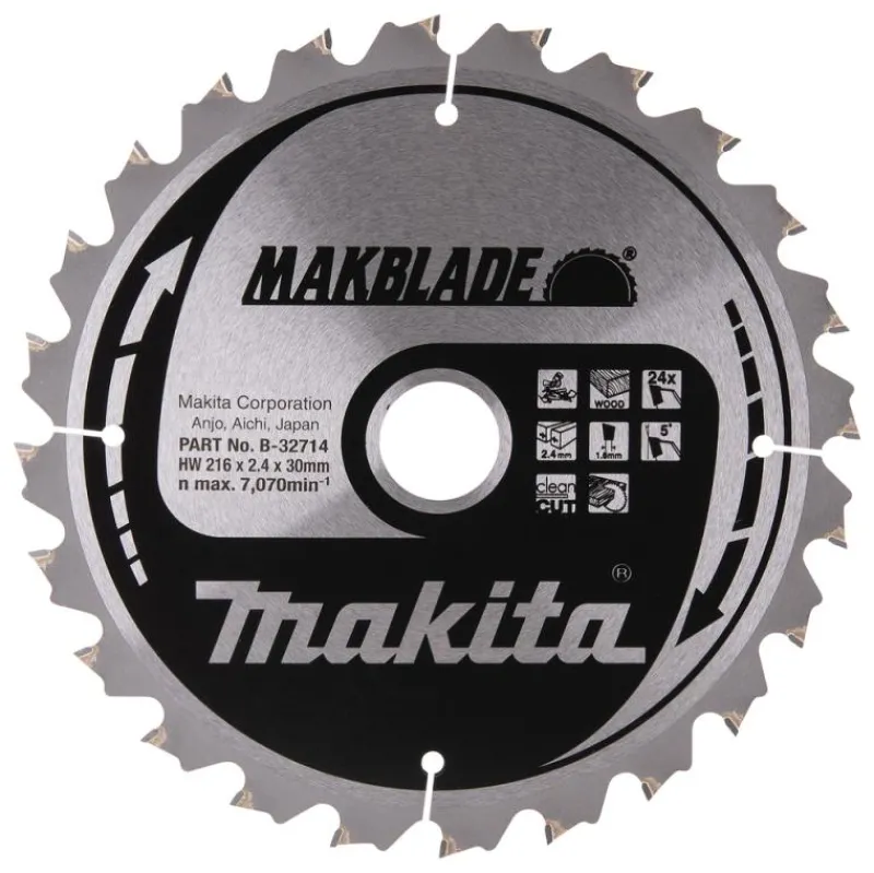 MAKITA Sågklinga Trä 216x30x2,4 24T Makblade| Sågklingor Klyv-, Kap- Och Gersågar