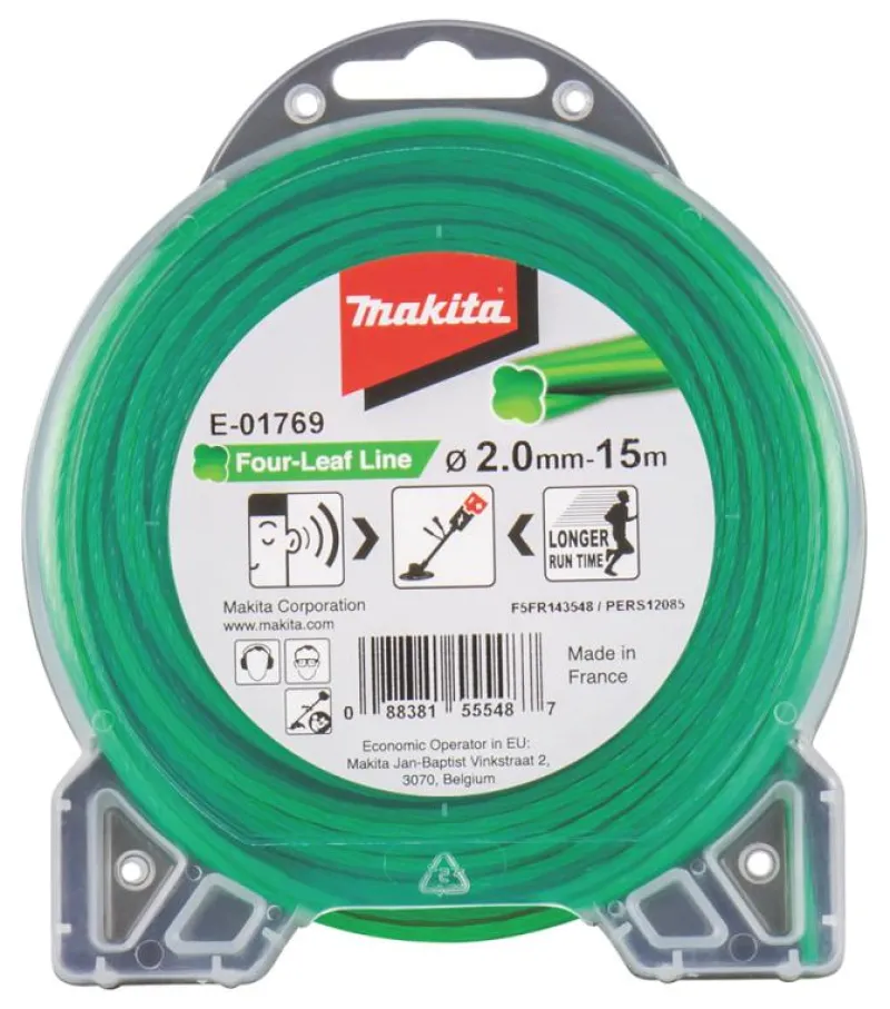 MAKITA Trimmertråd fyrklöver 2,0mm, 15 meter| Röjsågar- Trimmer Tillbehör